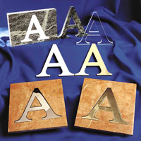 logos metal lettering 